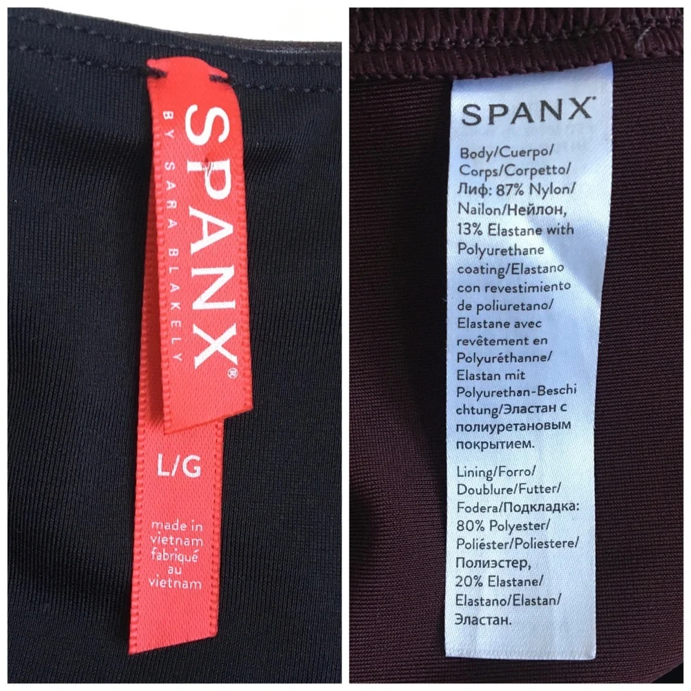 SPANX Faux Leather Leggings High-Waisted Wine Burgundy Size Large - Picture 9 of 16